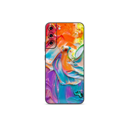 Set Doua Folii Skin Acoperire 360 Compatibile cu Samsung Galaxy S22 Marmalis Sticker Skin Printing Abstract Rainbow