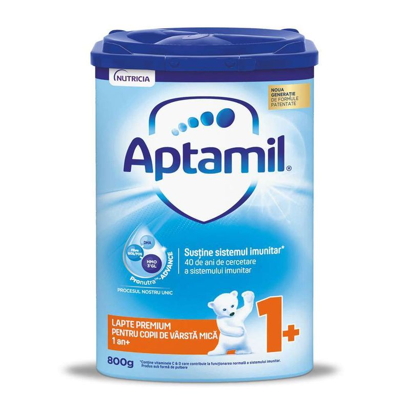 Lapte praf Aptamil 1+, 12-24 luni, 800g