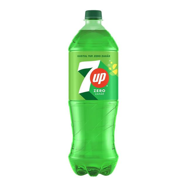 Bautura racoritoare carbogazoasa 7UP cu lamaie si lime, zero zahar, 1.25 l