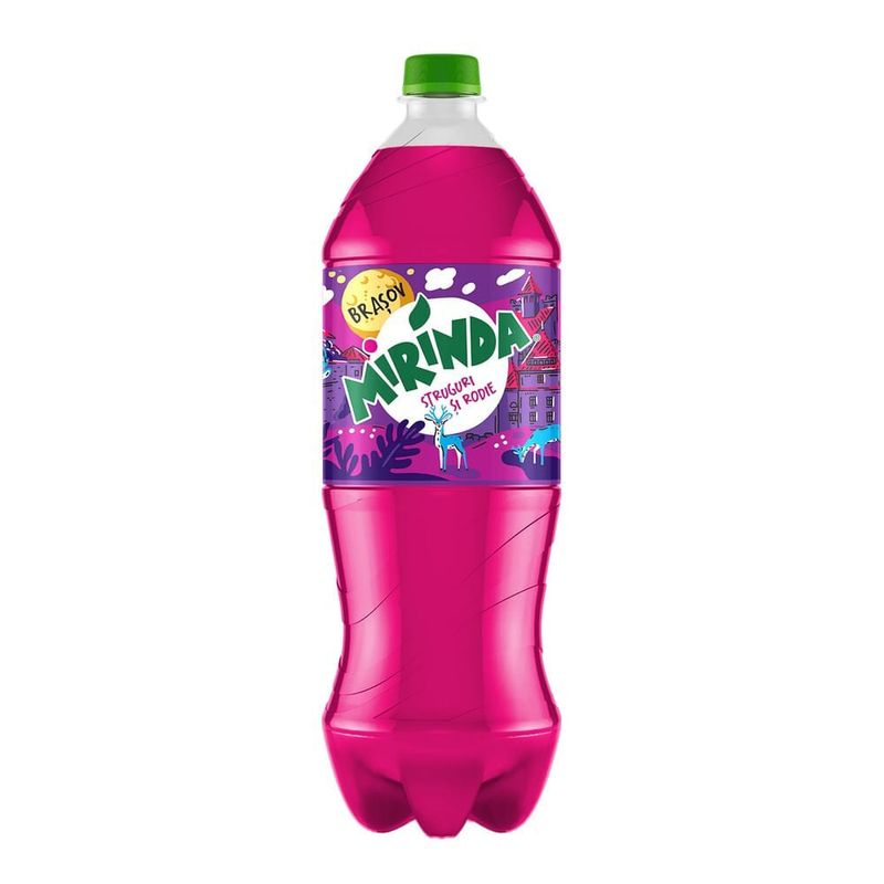 Bautura carbogazoasa cu aroma de struguri si rodie Mirinda, 2 l