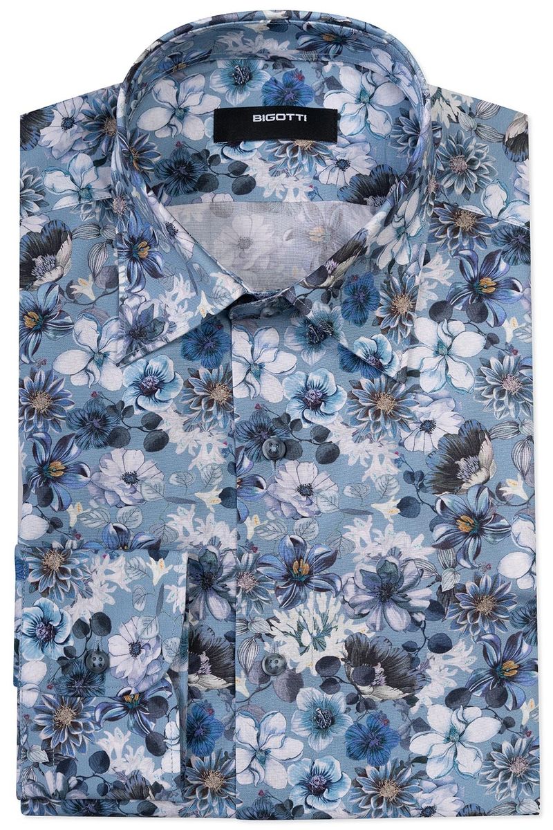 Camasa slim bleu print floral