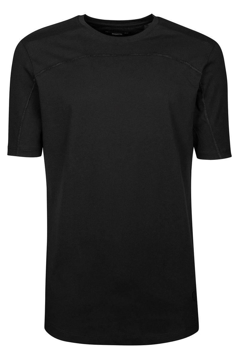 Tricou slim negru guler rotund