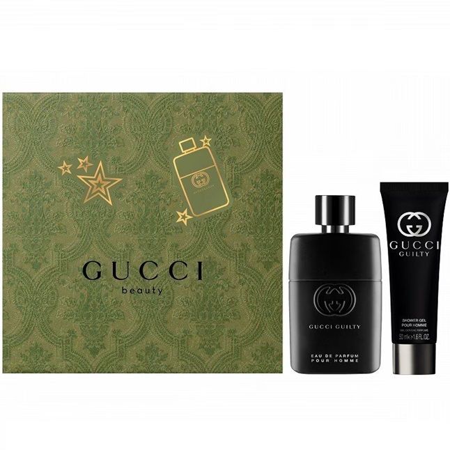 Set Apa de Parfum Gucci Guilty EDP 50 ml + 50 ml Gel de dus, Barbati