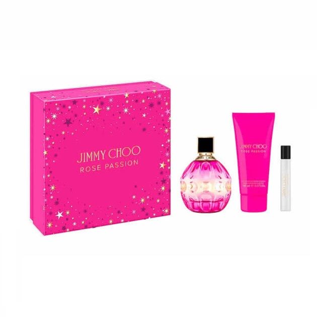 Set Apa de Parfum Jimmy Choo Rose Passion 100 ml + 7,5 ml + 100 ml Lotiune de corp, Femei